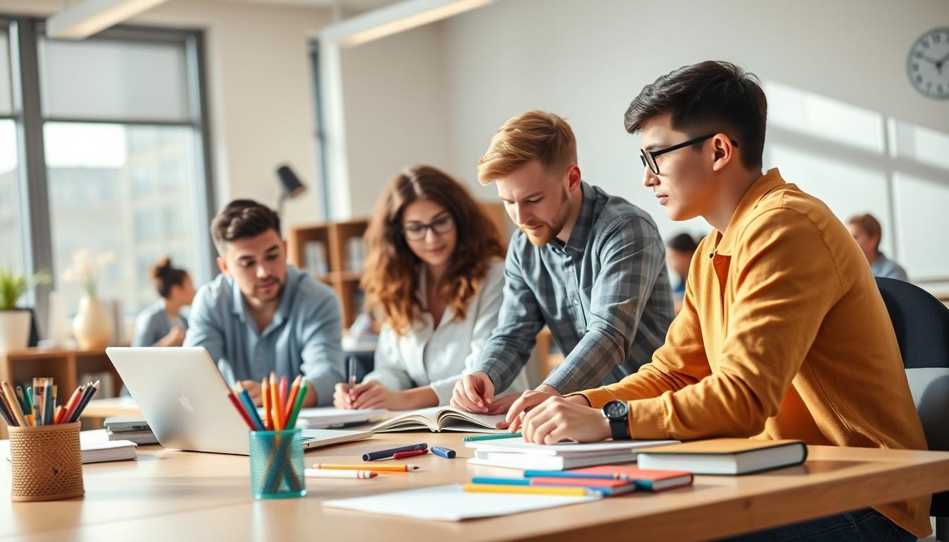 Structured study materials and learning resources on a desk